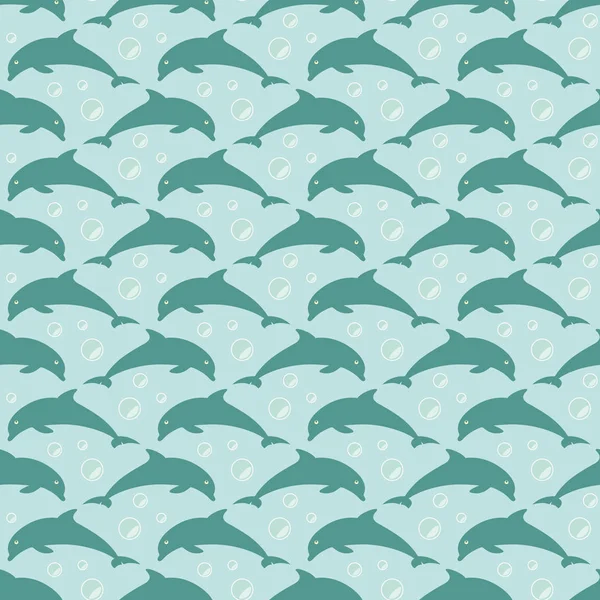 Patrón con delfines saltarines — Vector de stock