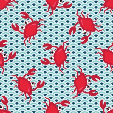 Mutlu yengeçler desen