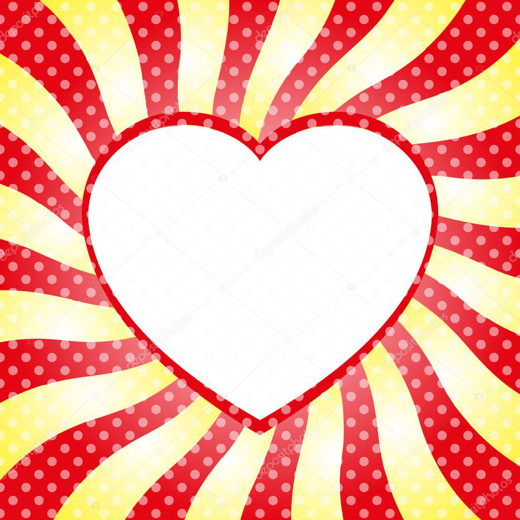 Pop Art template with hearts