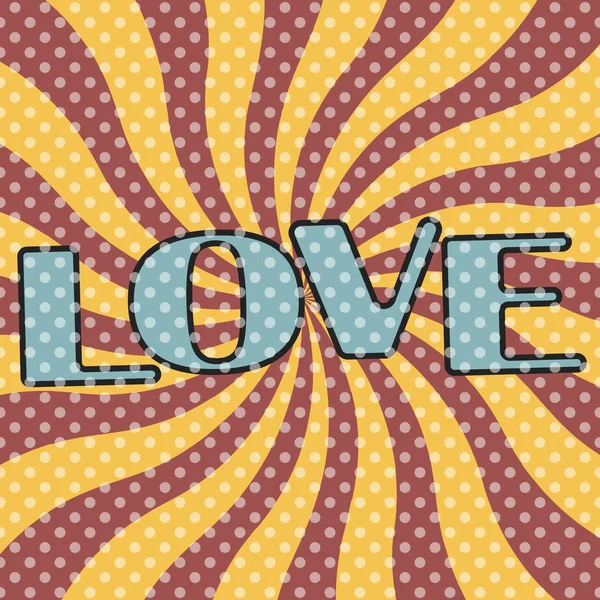 Pop Art Pattern Com Amor Lettering Para Dia Dos Namorados — Vetor de Stock