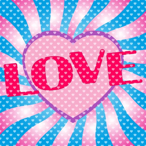 Pop Art Pattern Lettering Love Valentine Day Style Comics — стоковый вектор