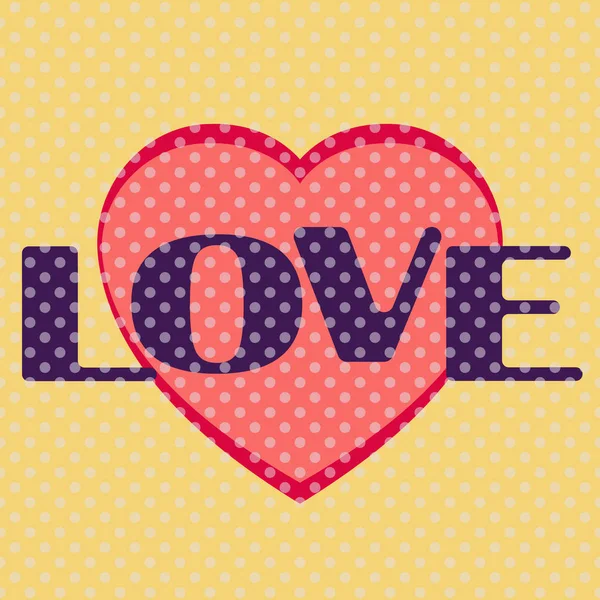 Pop Art Pattern Com Amor Lettering Para Dia Dos Namorados — Vetor de Stock