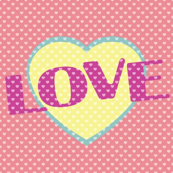 Pop Art Pattern Con Amor Letras Para Día San Valentín — Vector de stock