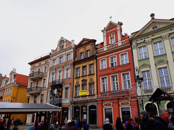 Poznan Pologne Décembre 2017 Ancienne Architecture Place Marché Avec Des — Photo