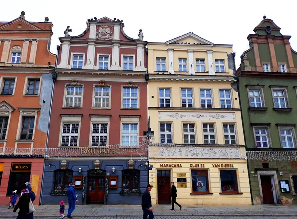 Poznan Poland December 2017 Old Market Square Architecture Colorful Buildings — Stock Photo, Image