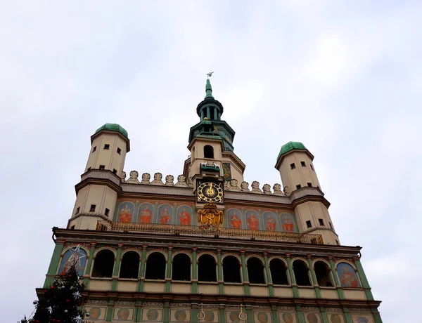 Poznan Polonia Diciembre 2017 Fachada Del Edificio Del Ayuntamiento Renacentista — Foto de Stock