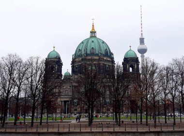 Berlin, Almanya - 3 Aralık 2017: Berlin Katedrali (Almanca, 