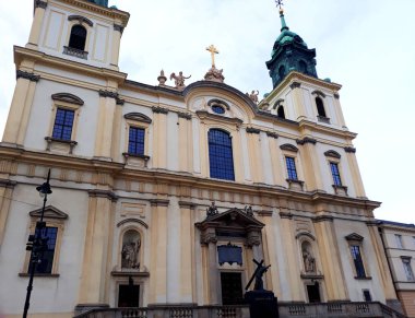 Warsaw, Polonya - 15 Aralık 2017: Eski Varşova şehir mimarisinde