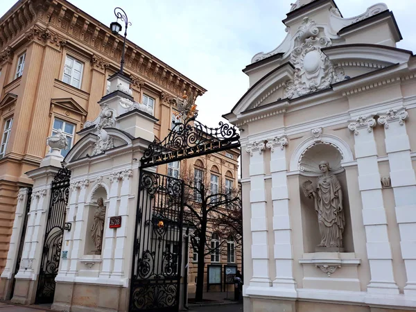 Varşova Polonya Aralık 2017 Main Gate Stefan Szyller Tarafından Neo — Stok fotoğraf