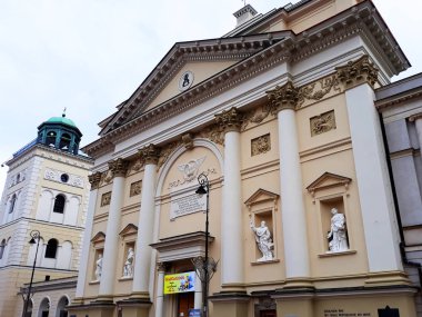 Warsaw, Polonya - 15 Aralık 2017: Eski Varşova şehir mimarisinde