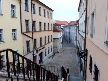 Bratislava, Slovakya - 15 Aralık 2017: Bratislava eski şehir mimarisi