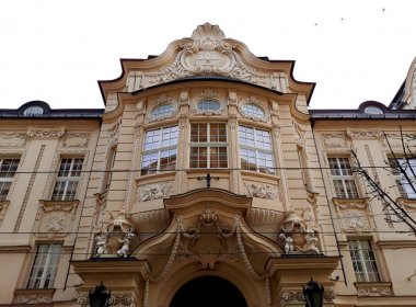 Bratislava, Slovakya - 15 Aralık 2017: Slovak Filarmoni, Reduta Bratislava konser salonu