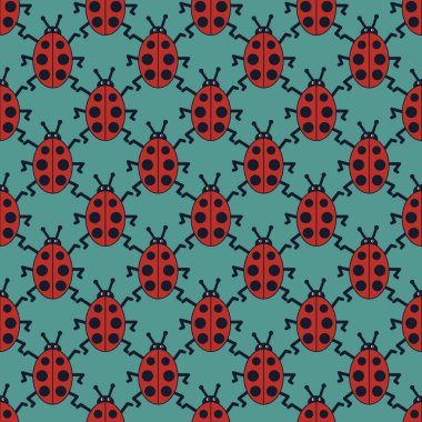 Sevimli çizgi ladybugs, sorunsuz ladybirds desen çizgi film