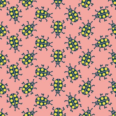 Sevimli böcek, sorunsuz ladybirds desen çizgi film