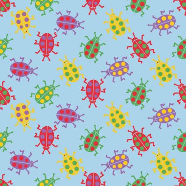 Şirin renkli böcek, sorunsuz ladybirds desen çizgi film