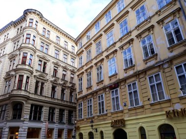 Vienna, Avusturya - 16 Aralık 2017: Viyana şehir merkezinde tarihi binalar