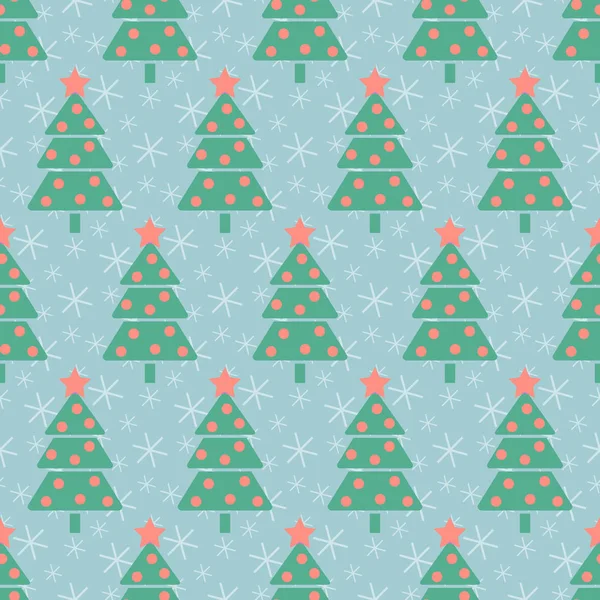 Julmönster Sömlös Vektor Illustration Med Stiliserade Julgranar — Stock vektor