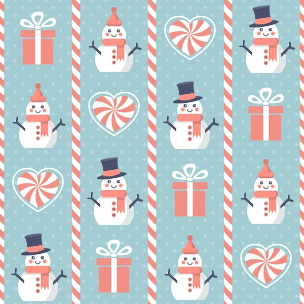 Weihnachtsmuster Nahtlose Vektorillustration Mit Bedeutenden Feiertagssymbolen — Stockvektor