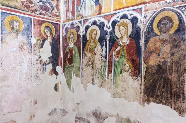 Anonyme Fresken in der Santo Stefano-Kirche, Soleto, Italien lizenzfreie Stockfotos