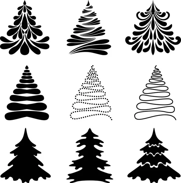 Decorative fir trees — Stock Vector