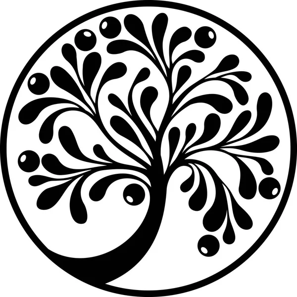 Árbol decorativo con bayas — Vector de stock