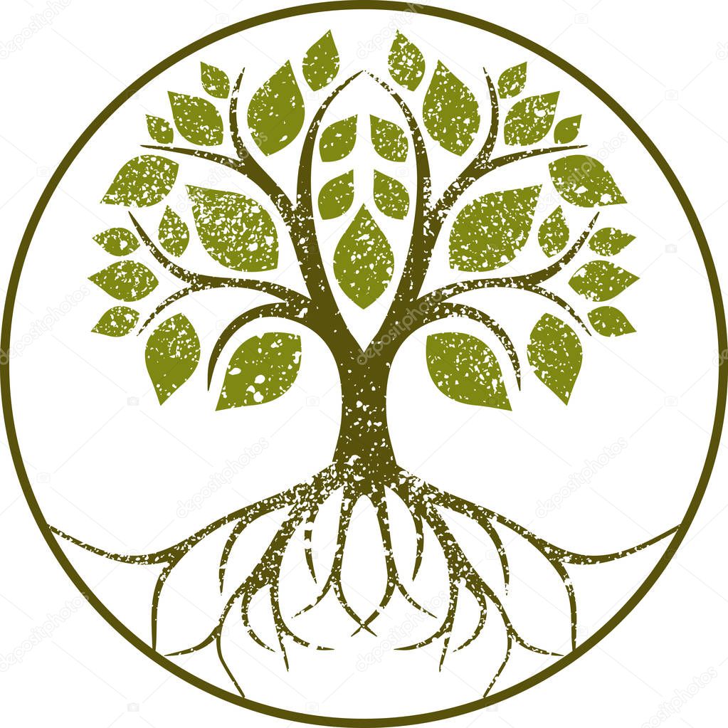 Grunge tree icon