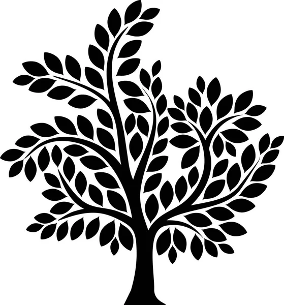 Ikona černý strom — Stockový vektor