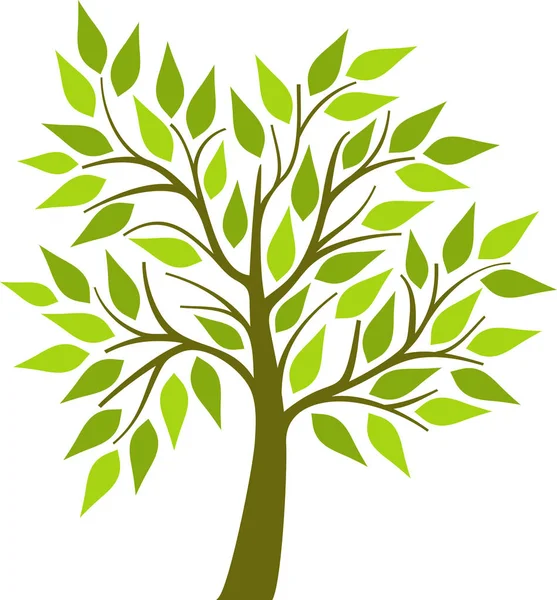 Árvore com folhas verdes —  Vetores de Stock