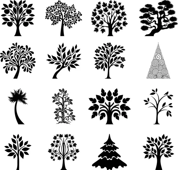 Ensemble d'arbres X — Image vectorielle