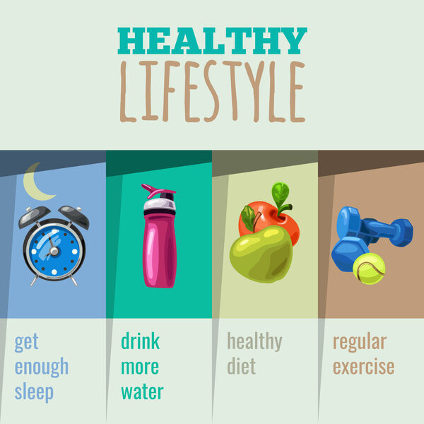 Healthy lifestyle info graphic