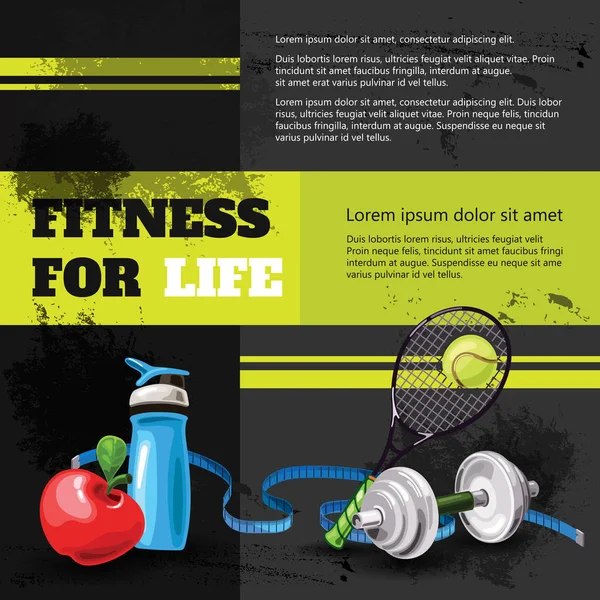 Плакат "Фитнес для жизни" Стоковый вектор
