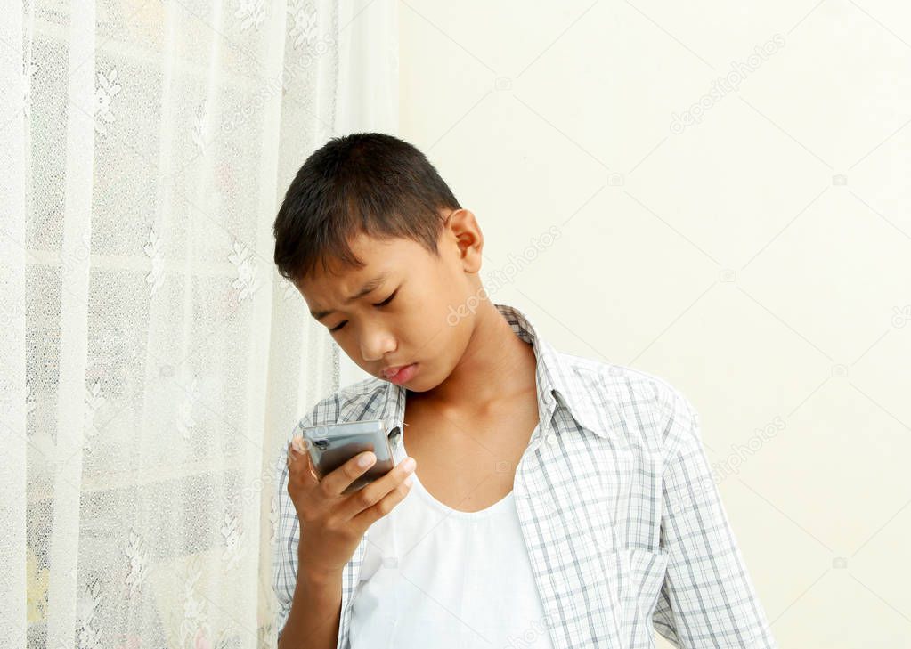 boy with mobile phone.