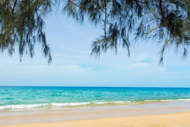 Güzel deniz Mai Khao Beach Phuket Tayland at.