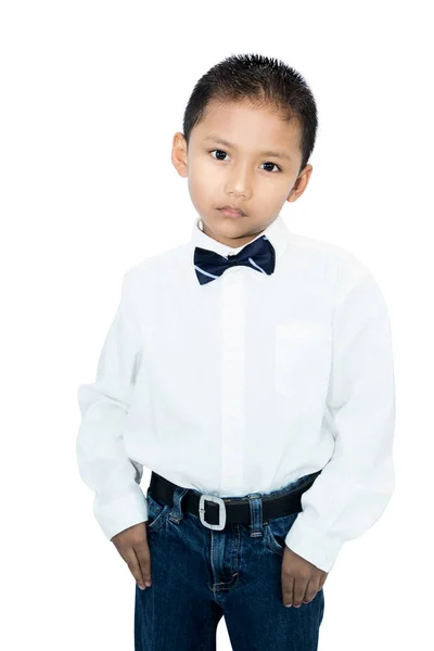 少しアジア Boy クリッピング パスの肖像画 — ストック写真