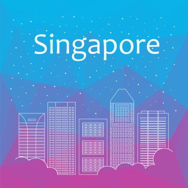 Singapur afiş, poster, illüstrasyon, oyun, için arka plan.
