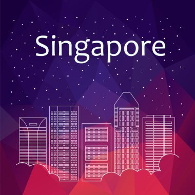 Singapur afiş, poster, illüstrasyon, oyun, için arka plan.