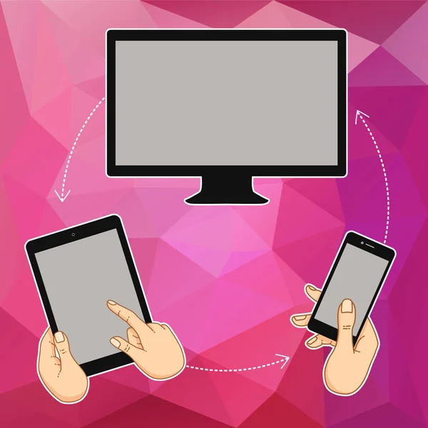 Dizüstü bilgisayar, tablet, mobil web afiş