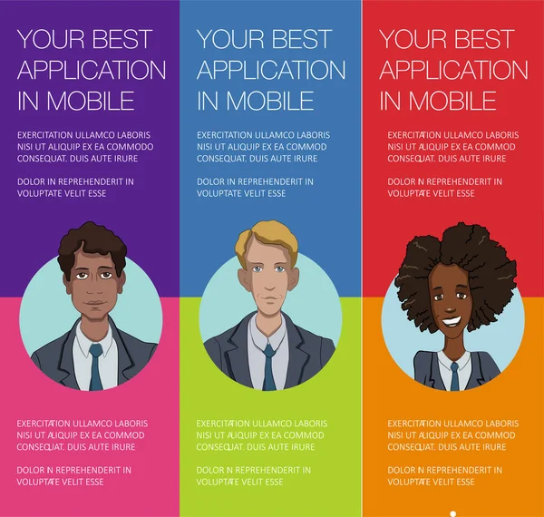 İş adamları ile vektör renkli afiş