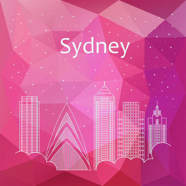 Sydney for banner, poster, illustration, game, background