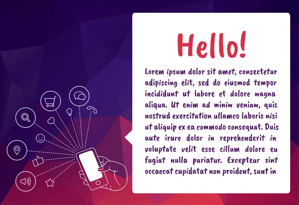 Düz çizgi simgesini kavramı yeni e-posta bildirim mobil