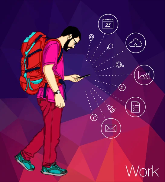 Bildirim cep telefonunda bakarak kız