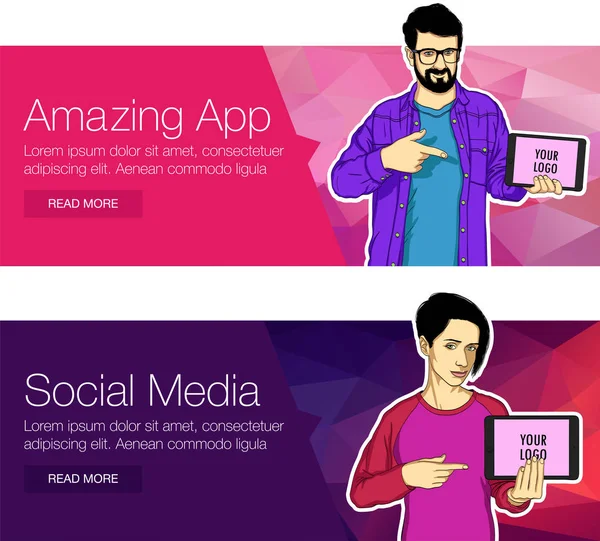 Mobil tablet şablon afiş için.