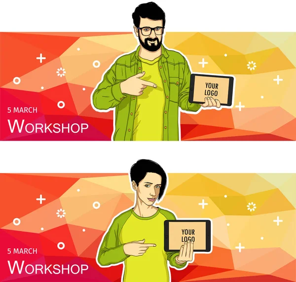 Mobil tablet şablon afiş için.