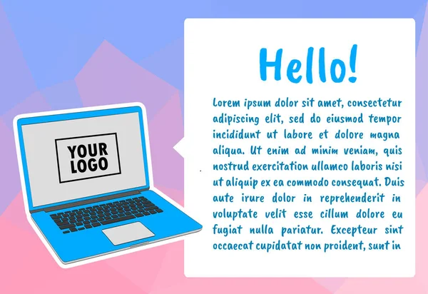 Infographic şablonu ile dizüstü bilgisayar