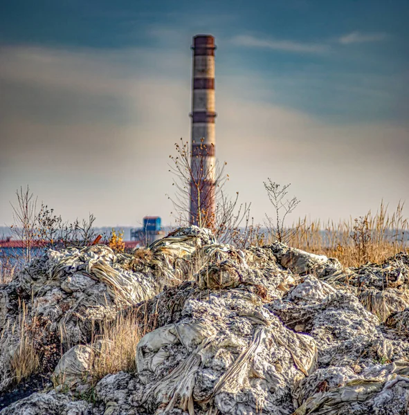 Panorama of the industrial area in the fall afternoon — Stock Photo, Image