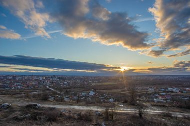 Avrupa 'da kış günbatımı