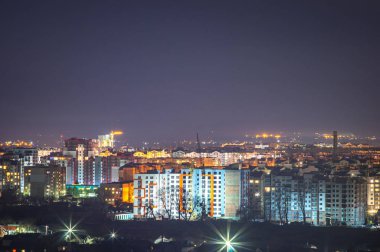 Avrupa 'nın gece manzarası yükseklerden