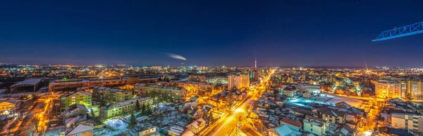 Panorama della città ucraina di notte da un'altezza — Foto Stock