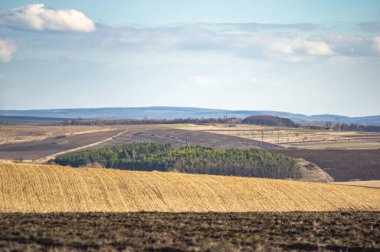 Sonbahar günü sürülen tarla