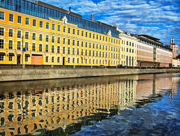 Houses reflection in water